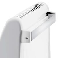 Detailansicht des Konvektor TCH 1 E: Weiße Heizung mit Lüftungsschlitzen und silbernem Griff. Ideal für schnelle, mobile Wärme.