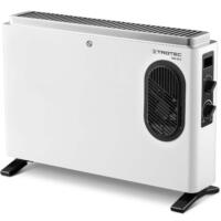 Weißer Trotec Konvektor TCH 23 E mit schwarzem Lüftergitter und Reglern. Ideal als Zusatzheizung für Wohnräume. Heizgerät für kalte Tage.