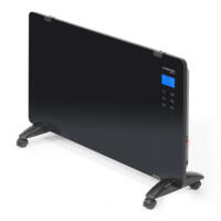 Eleganter Design-Glaskonvektor TCH 2011 E von Trotec: Modernes Heizgerät mit Glasfront und digitaler Steuerung für behagliche Wärme.