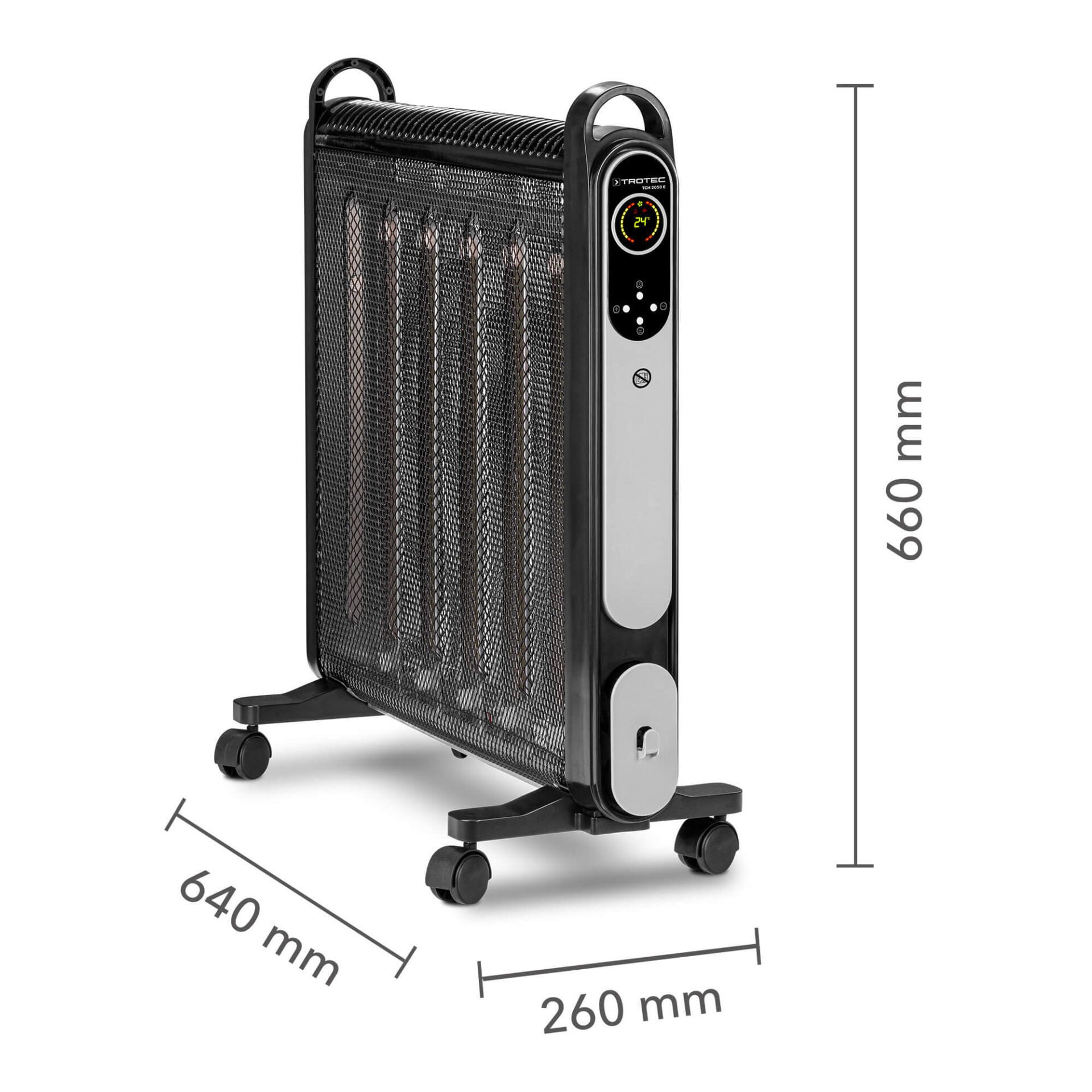 Trotec TCH 2050 E Wärmewellenheizer: Konvektor mit Rollen für flexible Wärme. Ideal für Zuhause, Büro. Heizgerät mit Thermostat.