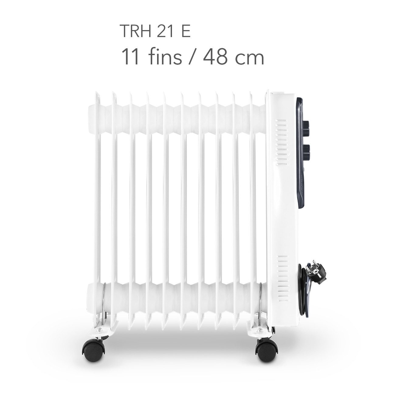 Weißer Lradiator TRH-21-E mit 11 Rippen und 48 cm Höhe. Ideal für behagliche Wärme im Winter. Heizkörper für Ihr Zuhause.