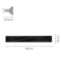 Dunkelheizstrahler IRD 2400: Detailansicht mit Maßen. Ideal für Terrasse & Balkon. Effiziente Infrarotwärme ohne Blendung. Jetzt entdecken!