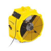 Gelber Axialventilator TTV 4500 S von Trotec. Robuster Industrieventilator für Bau, Gewerbe und Sanierung. Für optimale Belüftung und Luftumwälzung.