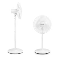 2-in-1 Tisch- und Standventilator TVE 23 S: Der weiße Ventilator sorgt für frische Luft, ob als Tisch- oder Standgerät. 80° Oszillation für optimalen Komfort.