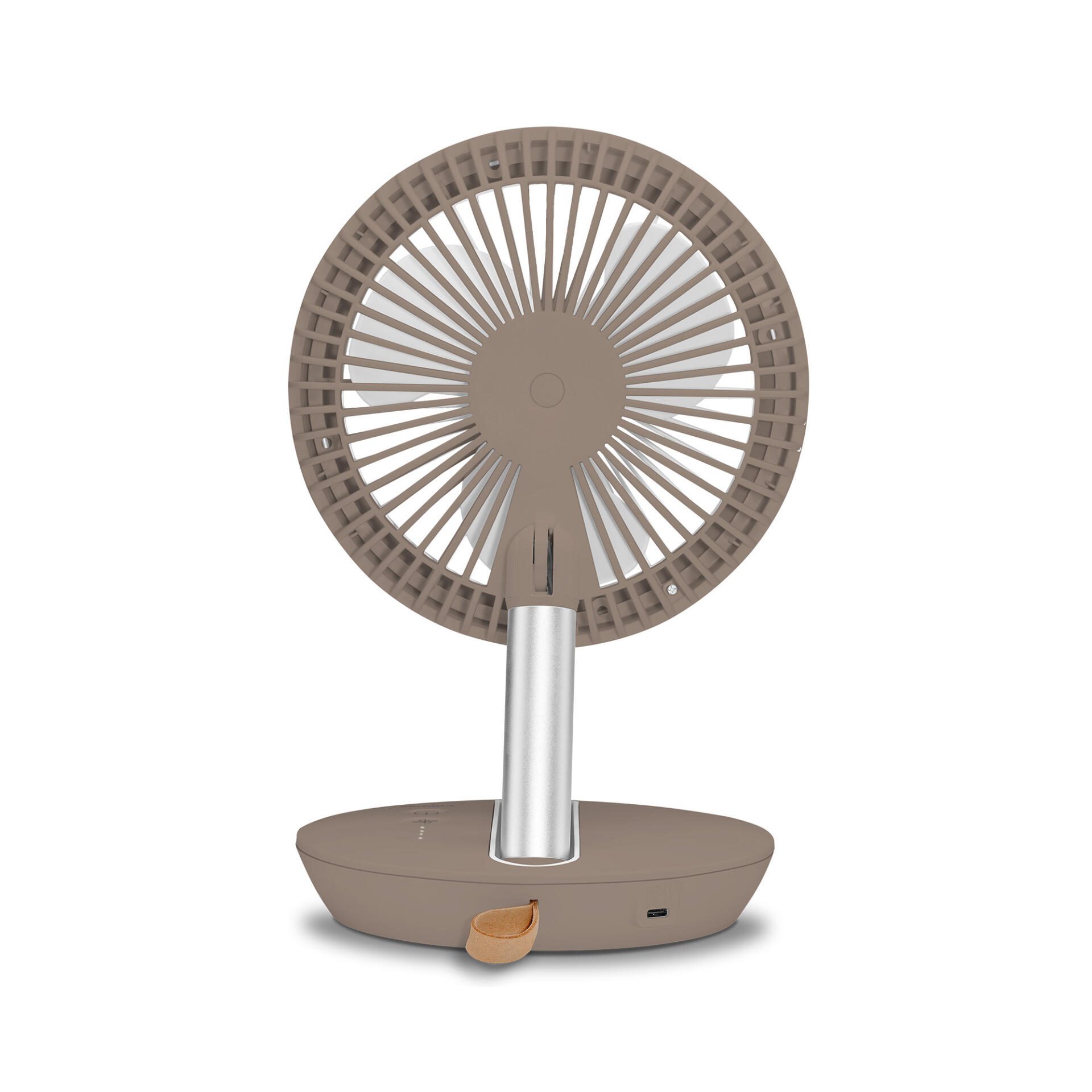 Akku-Tischventilator TVE 2 B: Kompakter, kabelloser Ventilator für den Schreibtisch. Ideal für heiße Tage im Büro oder Zuhause. Bild 3 zeigt Detail.