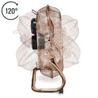 Bodenventilator TVM 13 in Kupfer: Detailaufnahme des Ventilators mit Oszillation, ideal für heiße Tage. Erfrischung pur im Retro-Design!