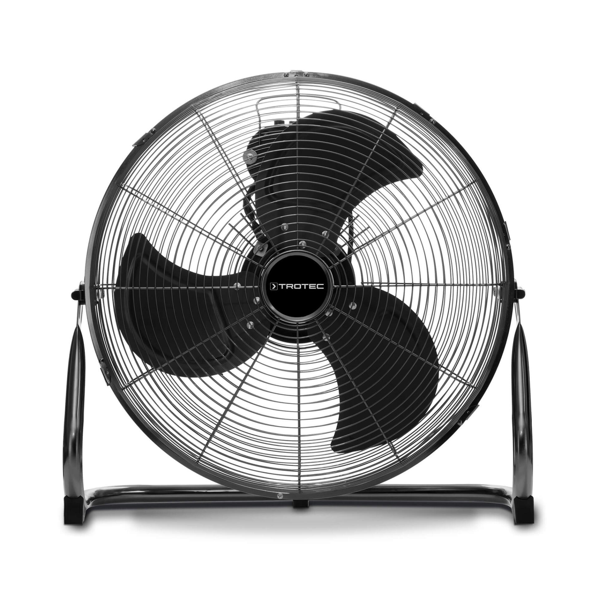 Bodenventilator TVM 19 von Trotec: Ein leistungsstarker, schwarzer Standventilator für optimale Kühlung. Ideal für heiße Tage!Metall-Design