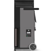 Raumluftreiniger TAC M II in Basaltgrau und Schwarz. Mobiles Gerät mit Rollen, Bedienelementen und Luftauslass. Ideal für Baustellen und Sanierung.