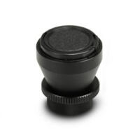 Schwarzes Thermo-Objektiv Tele 6/4 IC-Serie Zubehör. Nahaufnahme des Teleobjektivs für Wärmebildkameras, ideal für präzise Messungen.