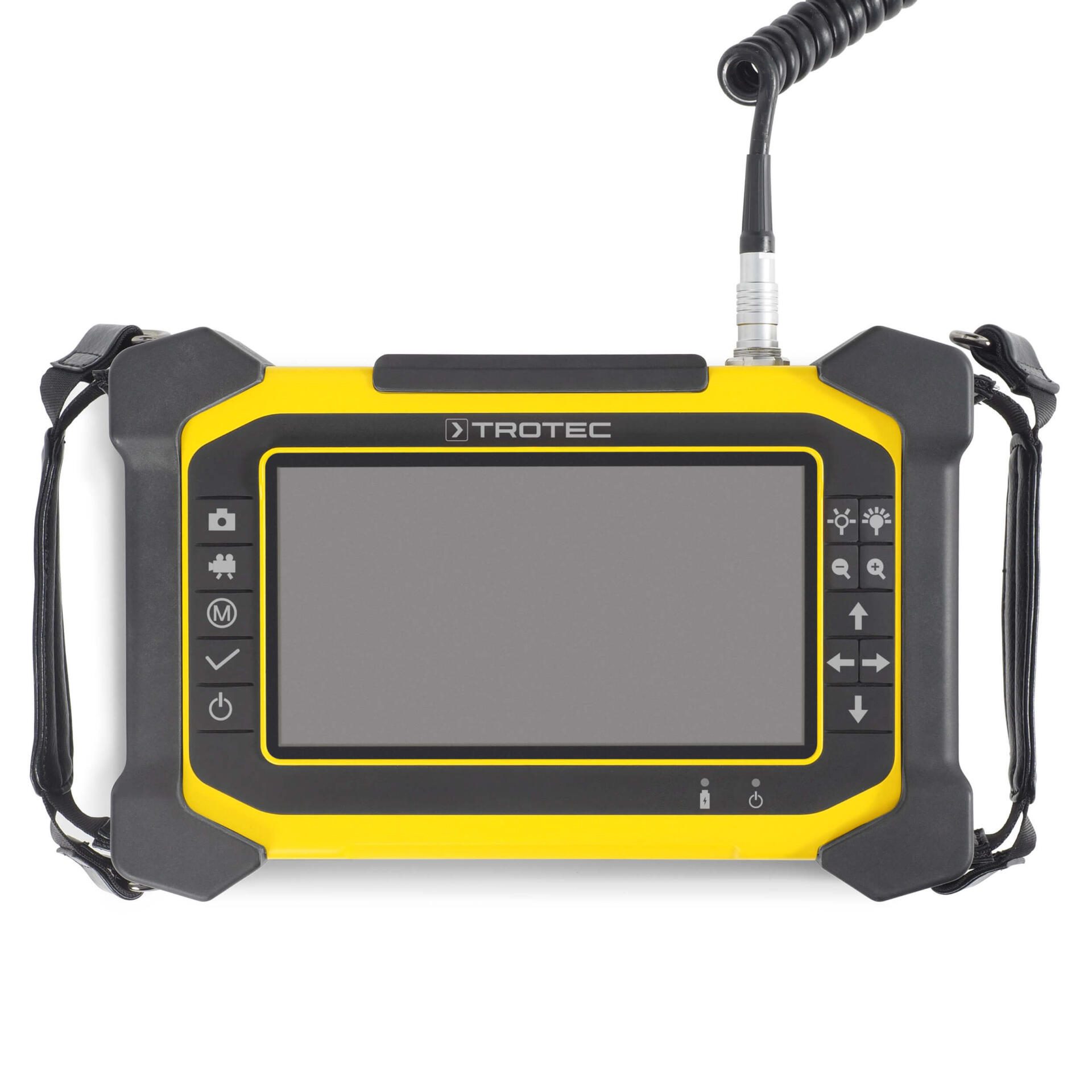 Inspektionssystem VSP3041 von Trotec: Das gelb-schwarze Inspektionsgerät zeigt ein Display und Bedienelemente. Ideal für Inspektionen.