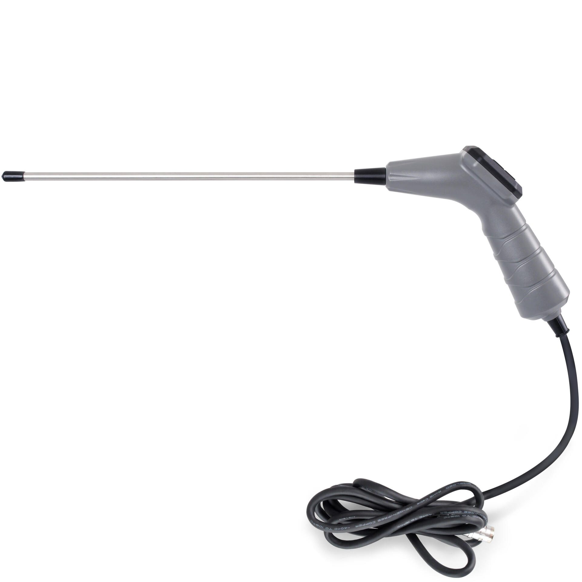 Graue Boreskopsonde VSP-BS-6-4F, ein Inspektionswerkzeug, mit langem, dünnem Schaft und Kabel, ideal für schwer zugängliche Stellen. Bild 3.