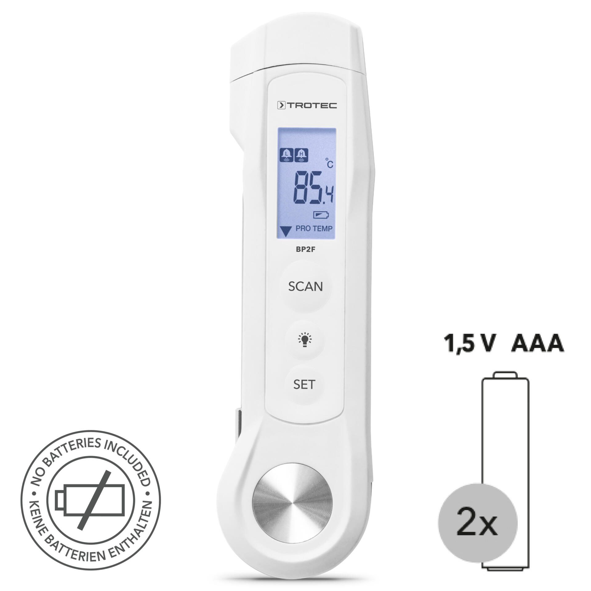 Lebensmittel-Thermometer BP2F: Digitales Thermometer zur Messung der Temperatur. Anzeige 85.4 °C. Ideal für Küche und Lebensmittelkontrolle.