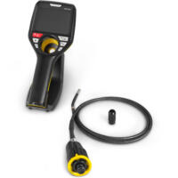 Industrie-Videoskop VSC106: Schwarzes Videoskop mit gelben Akzenten und flexiblem Kabel. Ideal für Inspektionen und Fehlerdiagnose. Bild 3 der Serie.