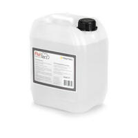 Nebelkonzentrat FluiTect 5L Kanister: Transparenter Behälter mit schwarzem Deckel und FluiTect-Logo. Ideal für Nebelmaschinen, hohe Qualität.