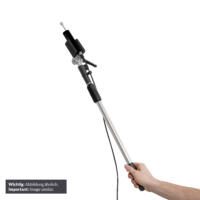 Verlängerungsstab für Sensoren T3000: Detailaufnahme eines Teleskopstabs mit Sensorhalterung, ideal für schwer zugängliche Messpunkte. Robust und präzise.