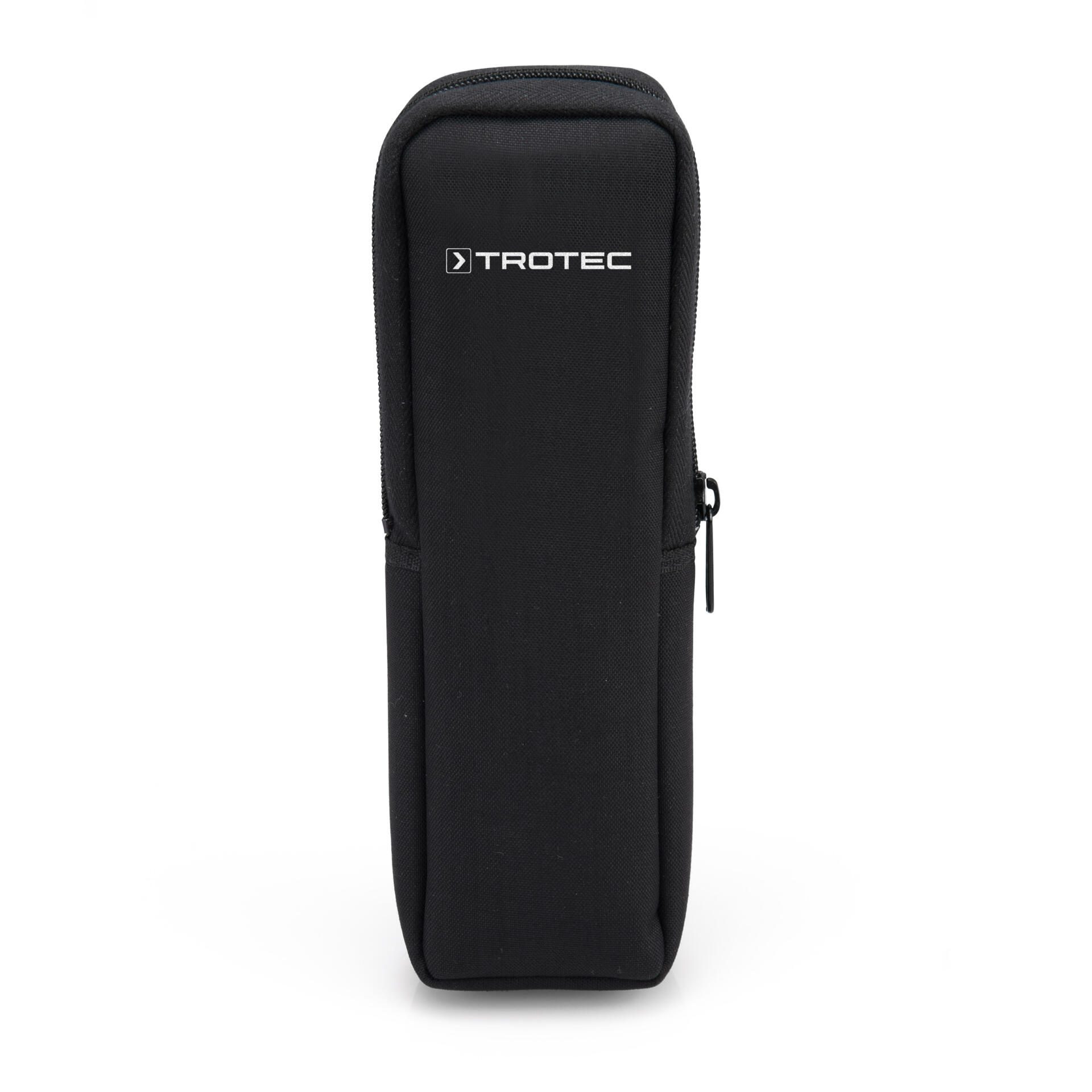 Schwarzes Holster der MultiMeasure Serie von Trotec. Ideal für Messgeräte, mit Reißverschluss und Logo. Praktisch und sicher. 3510200228.