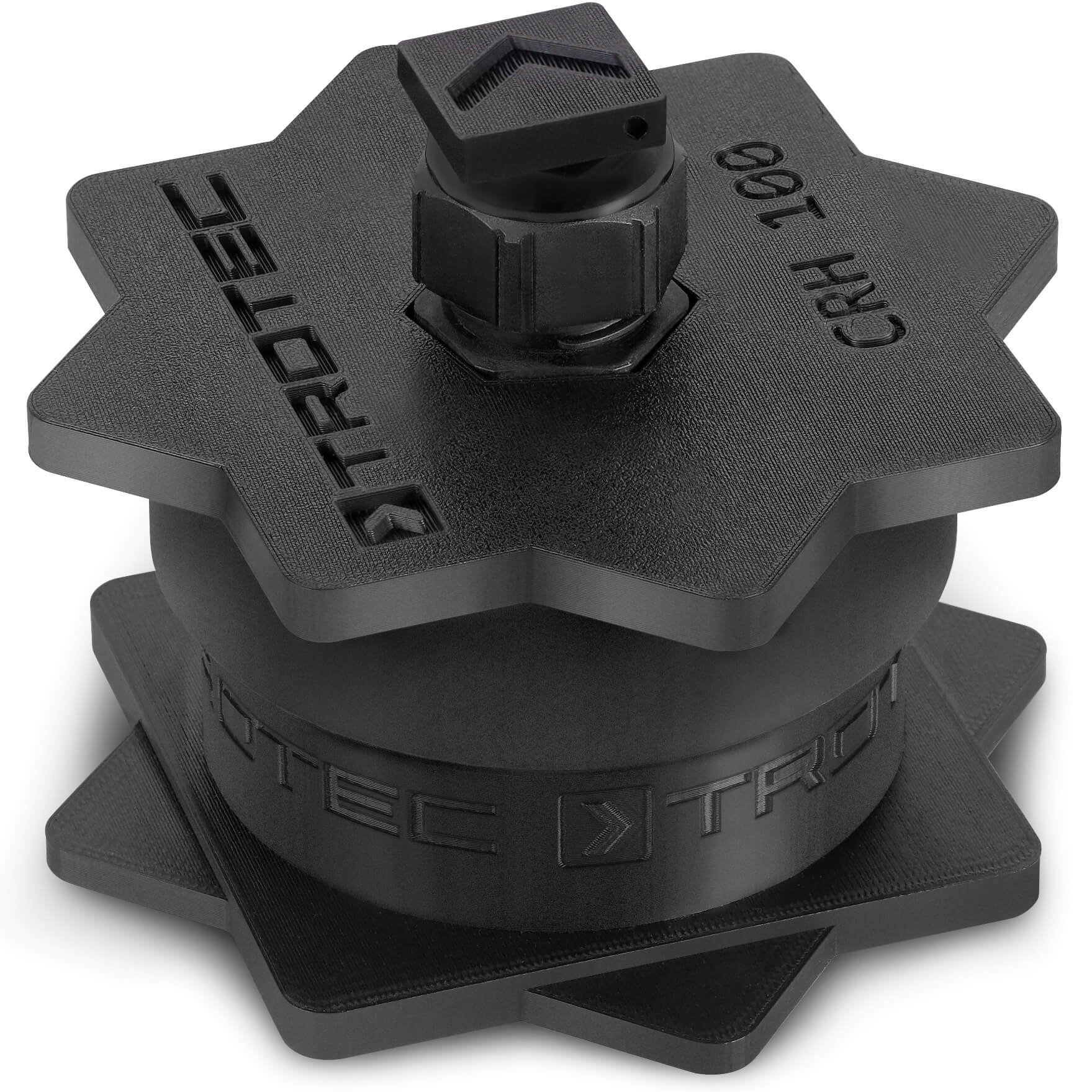 KRL Messkammer CRH100: Detailaufnahme der schwarzen Messkammer von Trotec. Präzise Messtechnik für Klima und Raumluft.