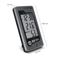 Trotec BZ05 Raum-Thermohygrometer zeigt Temperatur, Luftfeuchtigkeit und Uhrzeit. Ideal zur Überwachung des Raumklimas. BZ05 Bild 3 Ansicht.