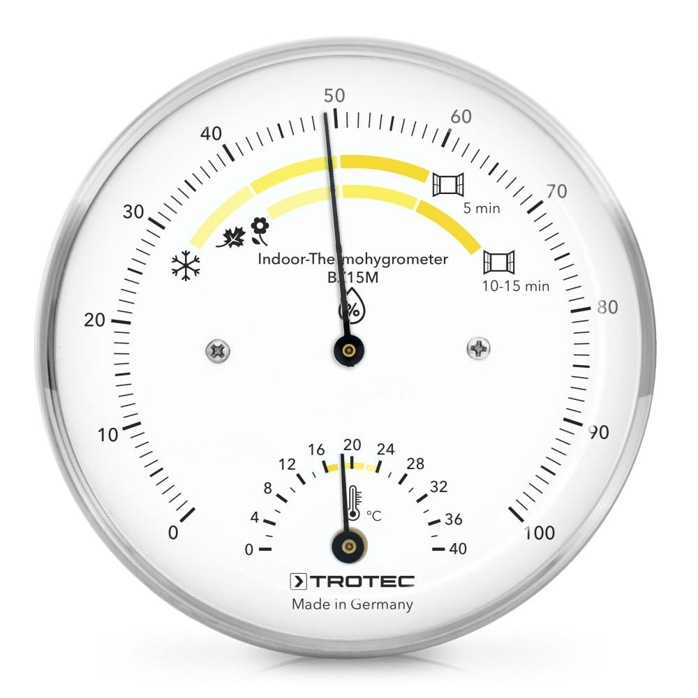 Innen-Thermohygrometer BZ15M: Präzises Messgerät für Temperatur & Luftfeuchtigkeit. Analoge Anzeige, ideal für Raumklimaüberwachung.