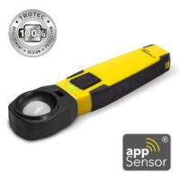 BF06WP App-Sensor Luxmeter: Gelb-schwarzes Messgerät zur Lichtmessung mit Smartphone-Bedienung für präzise Analysen. Trotec Qualität.