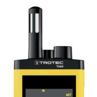 Infrarot-Thermohygrometer T260 von Trotec: Nahaufnahme des Messgeräts zur Feuchtigkeits- und Temperaturmessung. Ideal für Bauwesen und Industrie.