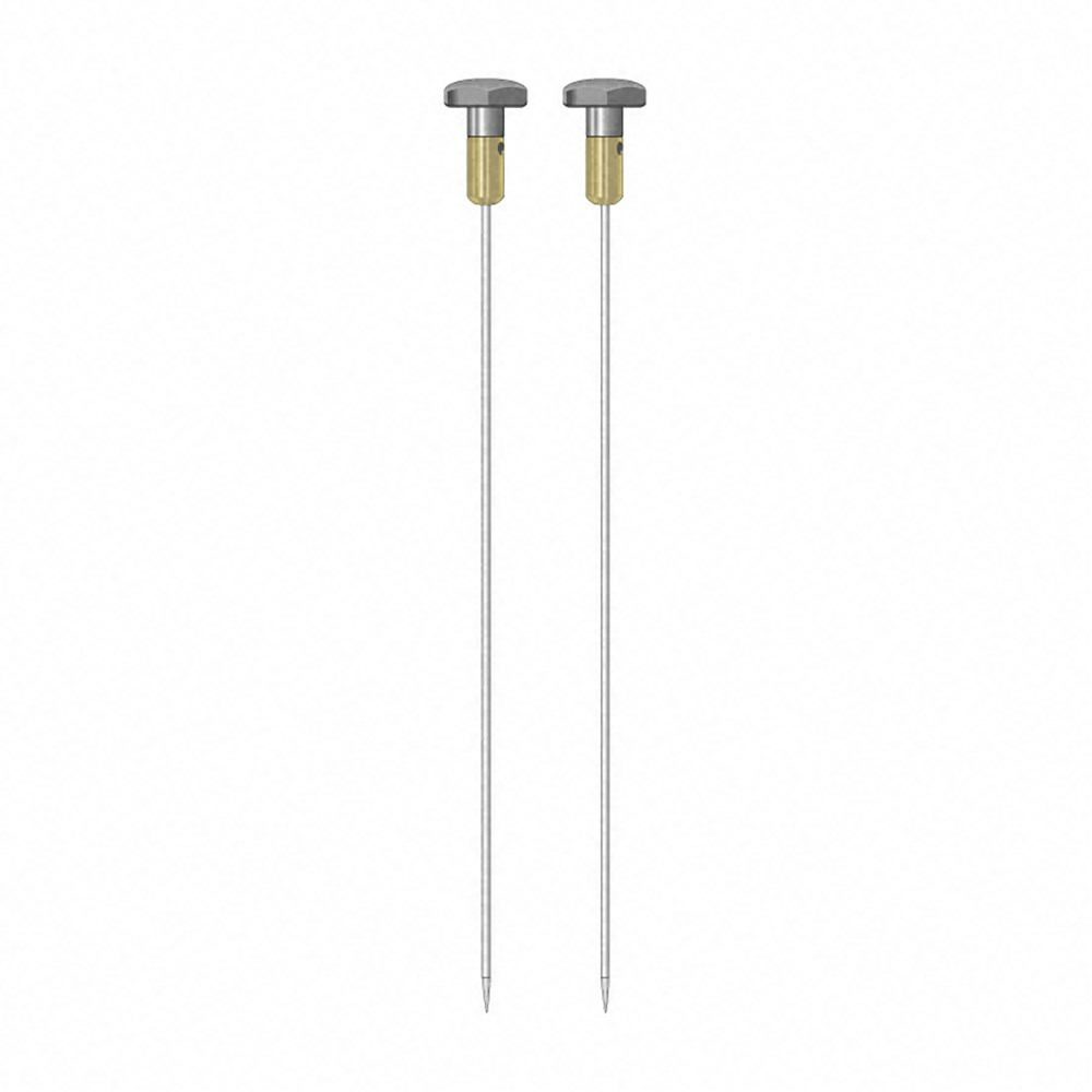 Zwei runde 4-mm-Elektrodenpaare TS-008-300. Elektroden mit feinen Spitzen und goldenen Köpfen. Ideal für präzise Anwendungen.