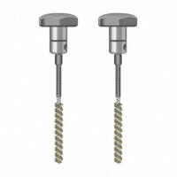 Isoliertes Bürsten-Elektrodenpaar TS-020-110-B: Zwei Elektroden mit Bürsten, Detailaufnahme für technische Anwendungen.