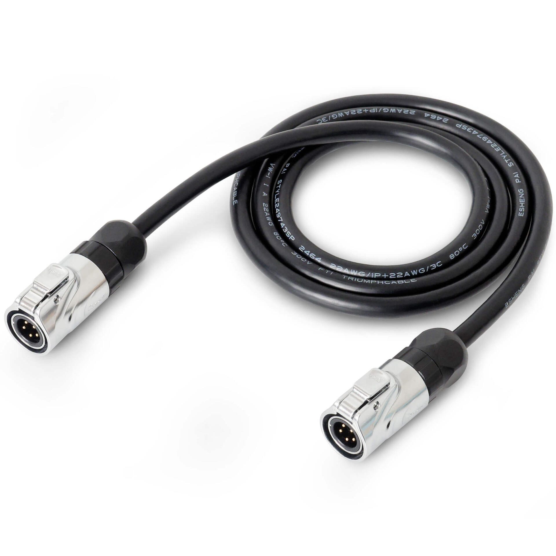 TC40-1m Verbindungskabel: Schwarzes Kabel mit silbernen Steckern. Ideal für diverse Anwendungen. Hochwertige Verarbeitung für sichere Verbindungen.