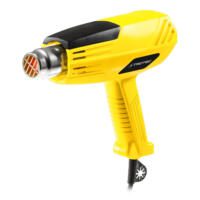 Gelbe HeiLuftpistole HyStream 200 von Trotec, seitliche Ansicht. Ideal zum Entfernen von Lack, Verformen von Kunststoffen und mehr.