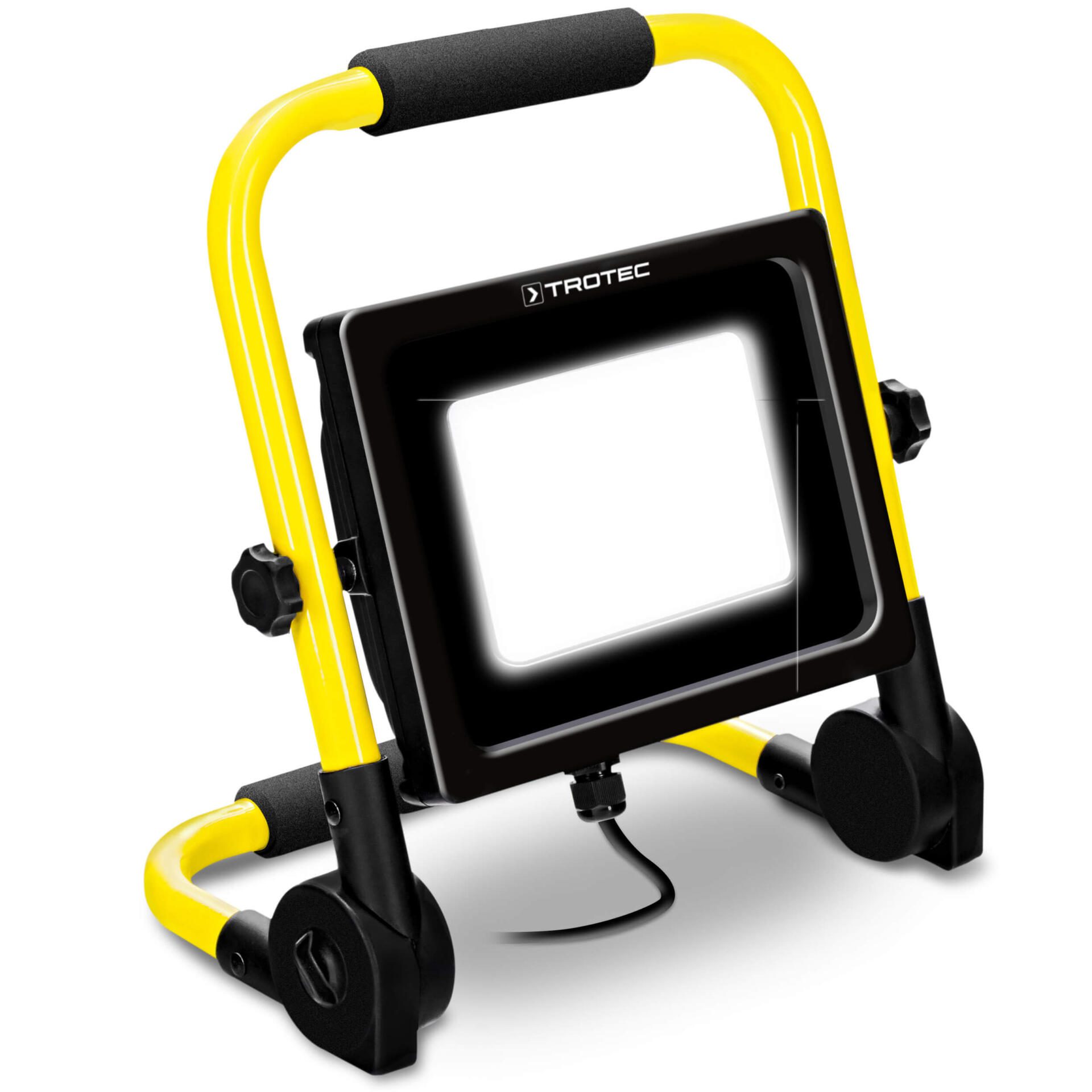 LED Baustrahler PWLS 10-70 von Trotec: Robuster, tragbarer Strahler für Baustellen und Werkstätten. Helles Licht, zuverlässige Leistung.