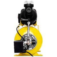 Hauswasserwerk mit Filter TGP-1025-EF: Gelbes Hauswasserwerk mit schwarzem Pumpenkopf und Filter. Ideal zur Gartenbewässerung und Hauswasserversorgung.