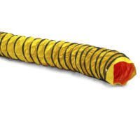 Gelber SP-T-Schlauch, 203 mm Durchmesser und 7,6 m Länge, auf weißem Hintergrund. Ideal für Lüftung und Klima. Flexibel und robust.