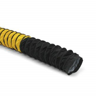 SP-C Schlauch 155 mm, 7.6 m: Flexibler Industrieschlauch in Schwarz-Gelb, ideal für Lüftung und Absaugung. Robuste Ausführung für vielfältige Anwendungen.
