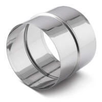 Edelstahl Verbindungsstutzen SP 80 mm. Optimal für Lüftungssysteme. Robuste Bauweise garantiert lange Lebensdauer. Detailaufnahme des Zubehörs.