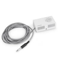 Das Bild zeigt einen Hygrostat HG 110 mit Klinkenstecker von Trotec. Das Gerät ist weiß und hat einen Drehknopf zur Einstellung der Luftfeuchtigkeit.