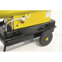 Kranhebesen für IDS 45/80: Detailansicht der Hebevorrichtung mit gelbem Gehäuse und schwarzem Unterbau mit Rädern. Praktisch und robust.