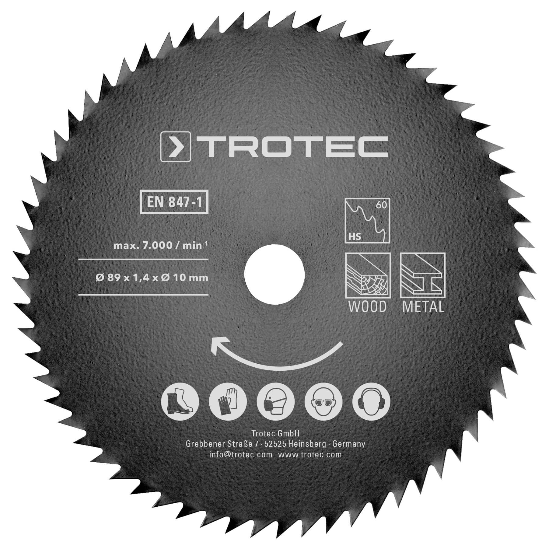 Tauchsägeblatt Set HSS 89 mm: Präzises Werkzeug zum Tauchen. Geeignet für Holz und Metall. Hohe Drehzahl bis 7.000/min für effiziente Schnitte.
