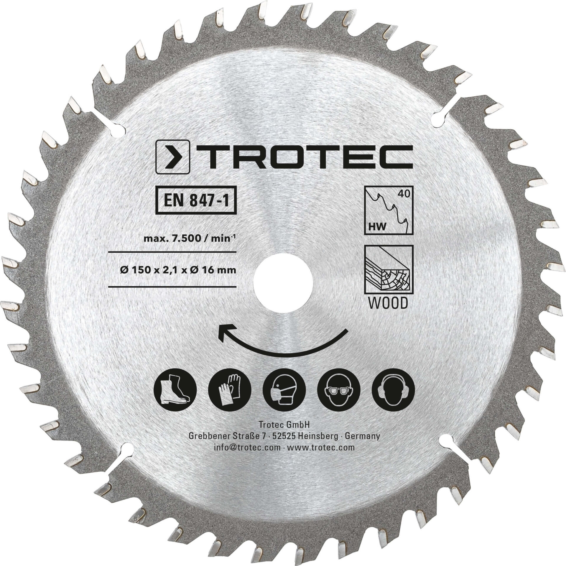 Holzkreissägeblatt-Set, 150 mm, 40 Zähne, 3-teilig. Ideal für präzise Holzschnitte. Hochwertige Verarbeitung für lange Lebensdauer.