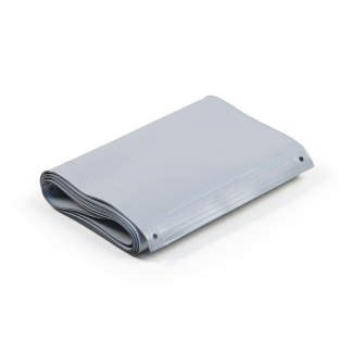 Grauer 2m Wassersack, gefaltet dargestellt. Ideal zum Schutz vor Wasserschäden. Wasserdichte Plane, flexibel und robust. Wassersack 6400000011.