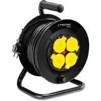 Die robuste Kabeltrommel PVD1EU mit 20m Kabel von Trotec bietet vier Schutzkontaktsteckdosen und ist ideal für den flexiblen Einsatz im Innenbereich.