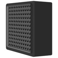 Schalldämpfer für AirgoClean ONE: Das Bild zeigt eine Nahaufnahme des schwarzen Schallschutzes, der die Geräusche des Luftreinigers reduziert.