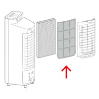 Explosionszeichnung des PAE-22 Luftfilters. Illustration zeigt die Anordnung der Filterkomponenten. Ideal für Anleitung und Reparatur. 7710000040.