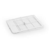 Weißer Luftfilter für TTK 69 E Luftentfeuchter. Rechteckiges Design mit mehreren rechteckigen Öffnungen. Ersatzteil für saubere Luft.