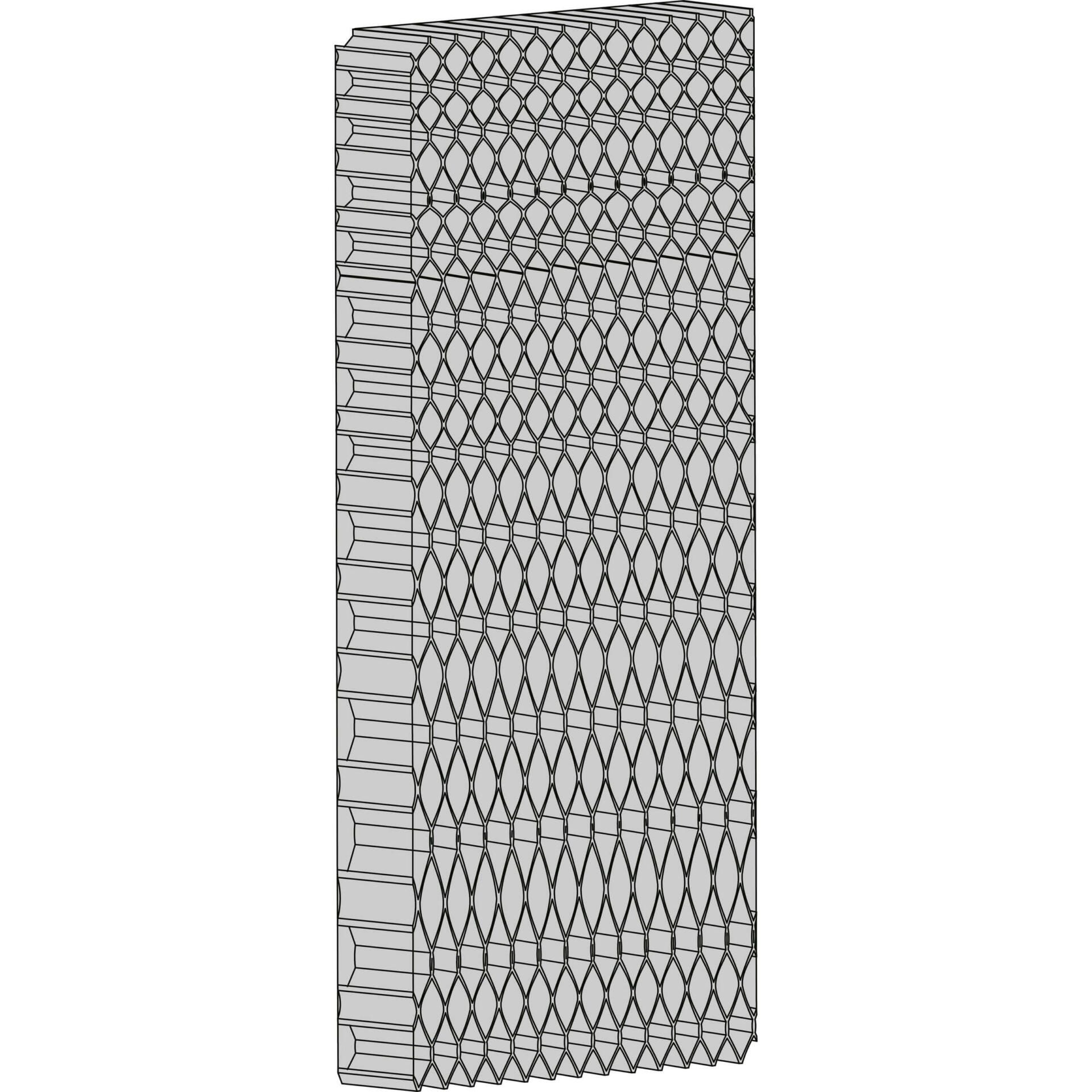 PAE-20 Verdunstungsfilter: Detaillierte Ansicht des Filters, optimiert für Luftbefeuchtung und Kühlung. Ideal für ein angenehmes Raumklima.
