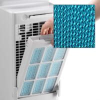 PAE 26 Verdunstungsfilter im Detail: Einsetzen des Filters für optimale Kühlung und Luftqualität. Luftkühler Filter für besseres Raumklima.